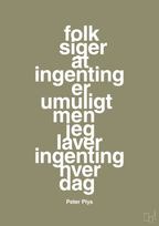 plakat: folk siger at ingenting er umuligt men jeg laver ingenting hver dag - misty forrest-Børnebogsfigur-A1two3