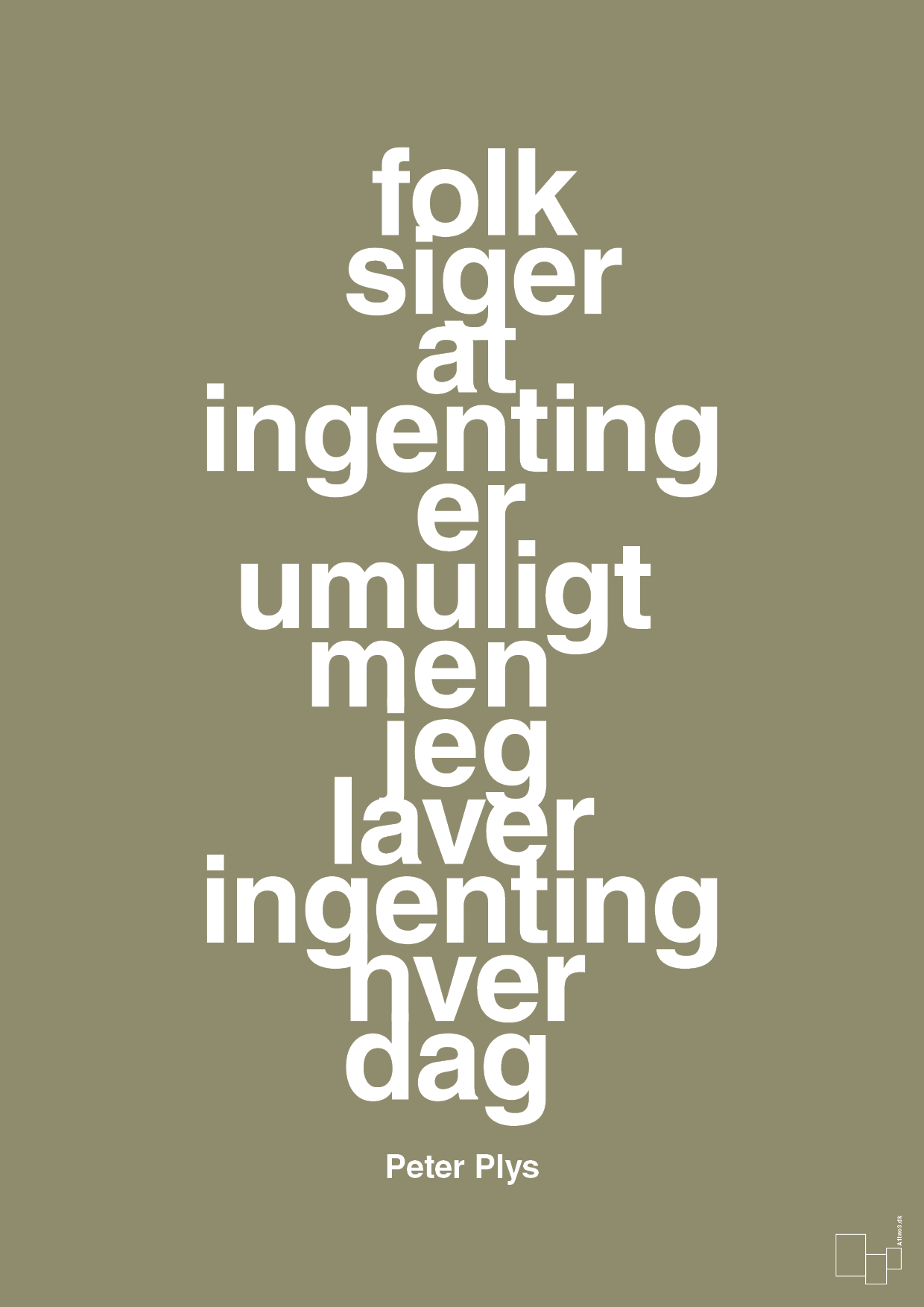 plakat: folk siger at ingenting er umuligt men jeg laver ingenting hver dag - misty forrest-Børnebogsfigur-A1two3
