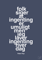 Folk siger at ingenting er umuligt men jeg laver ingenting hver dag - petrol-Børnebogsfigur-A1two3