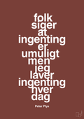 plakat: folk siger at ingenting er umuligt men jeg laver ingenting hver dag - red pepper-Børnebogsfigur-A1two3