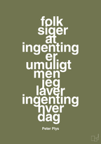 plakat: folk siger at ingenting er umuligt men jeg laver ingenting hver dag - secret meadow-Børnebogsfigur-A1two3