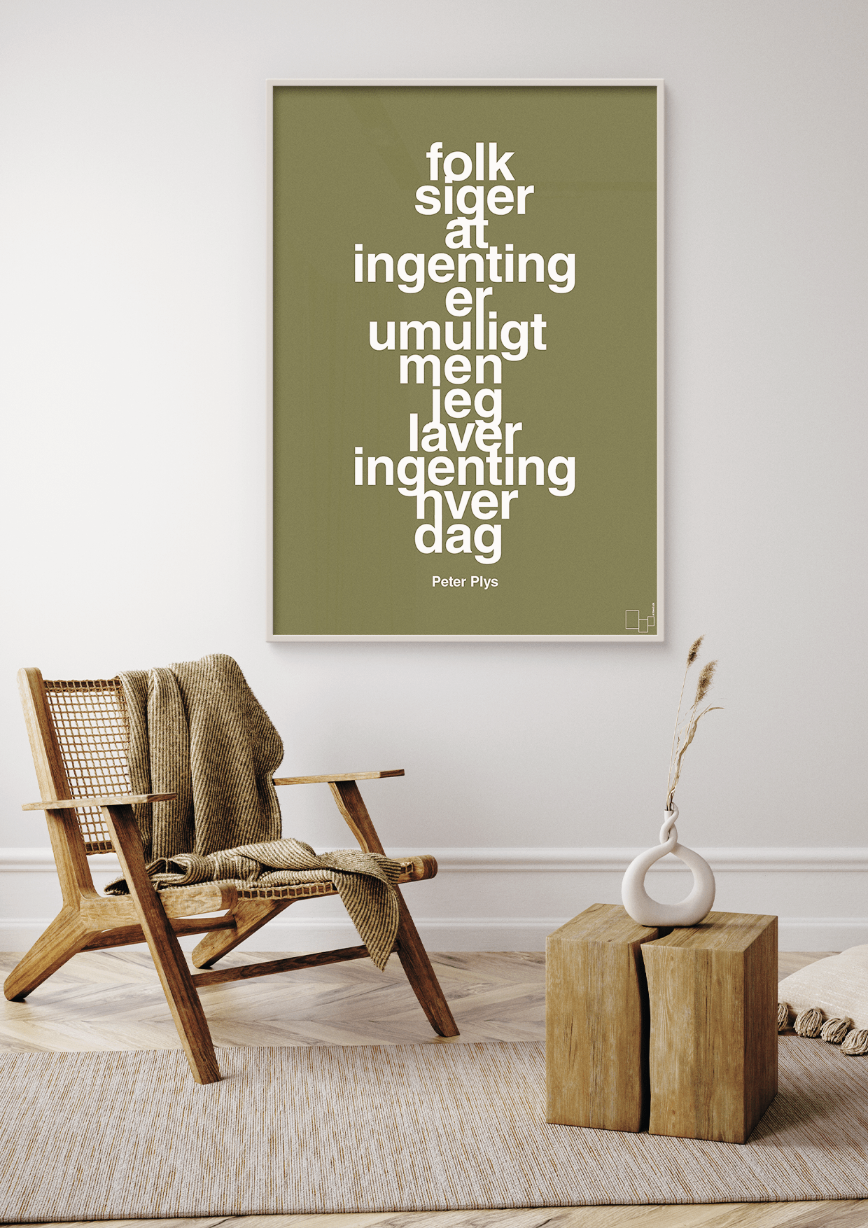 plakat: folk siger at ingenting er umuligt men jeg laver ingenting hver dag - graphic charcoal-Børnebogsfigur-A1two3