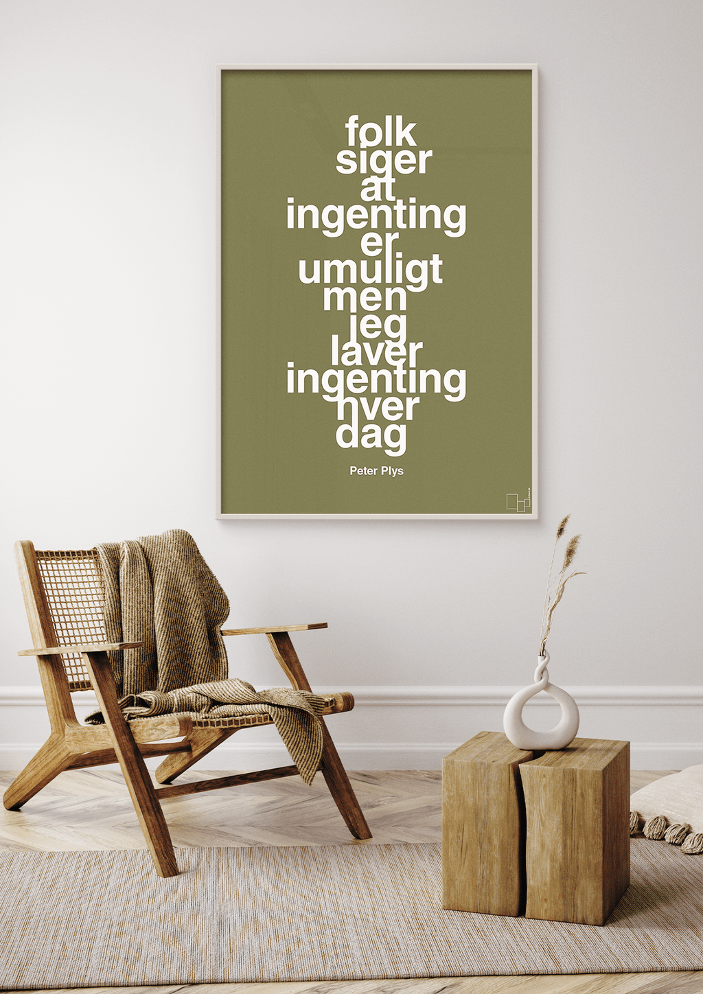 plakat: folk siger at ingenting er umuligt men jeg laver ingenting hver dag - back to nature-Børnebogsfigur-A1two3