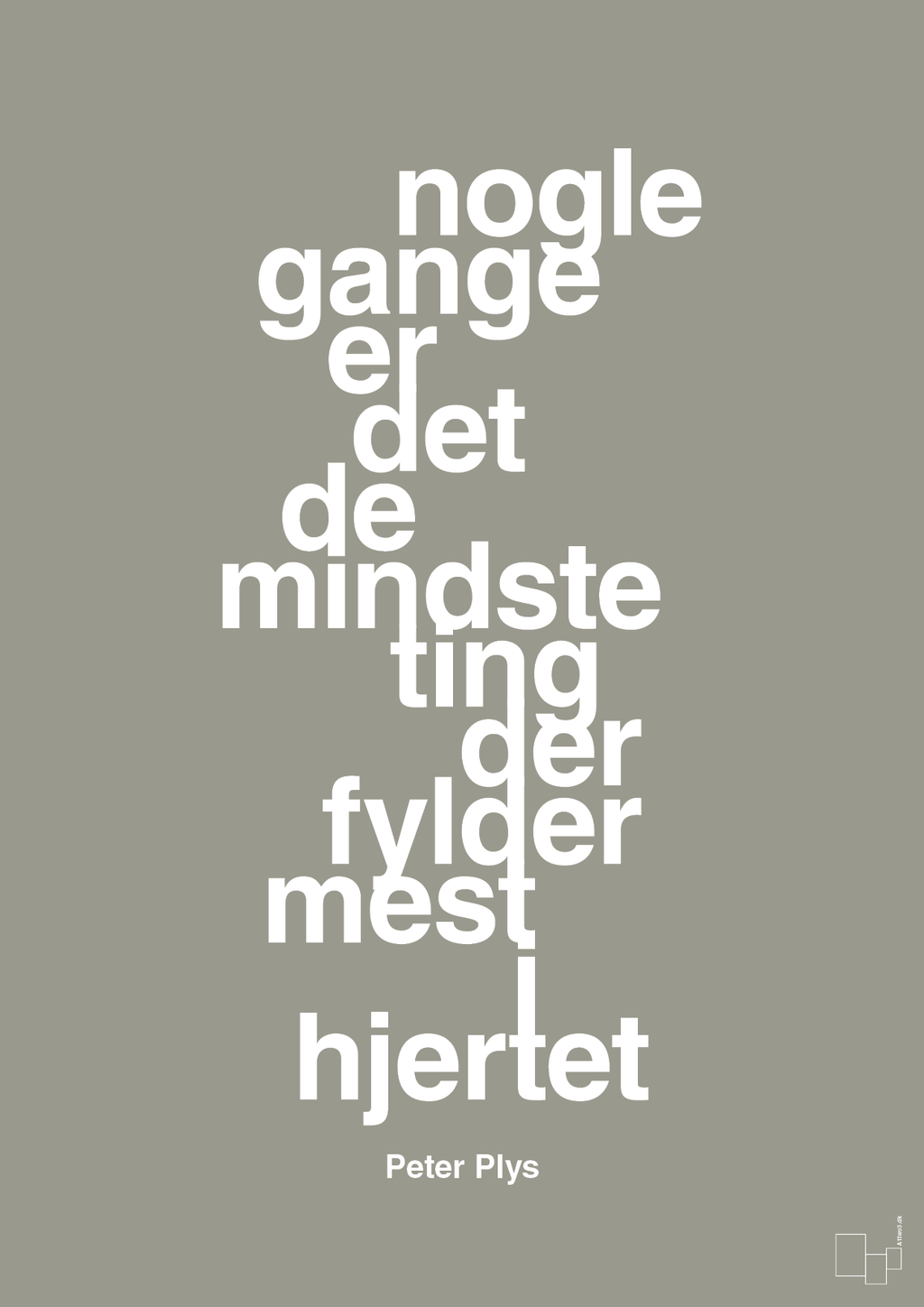 plakat: nogle gange er det de mindste ting der fylder mest i hjertet - battleship gray-Børnebogsfigur-A1two3