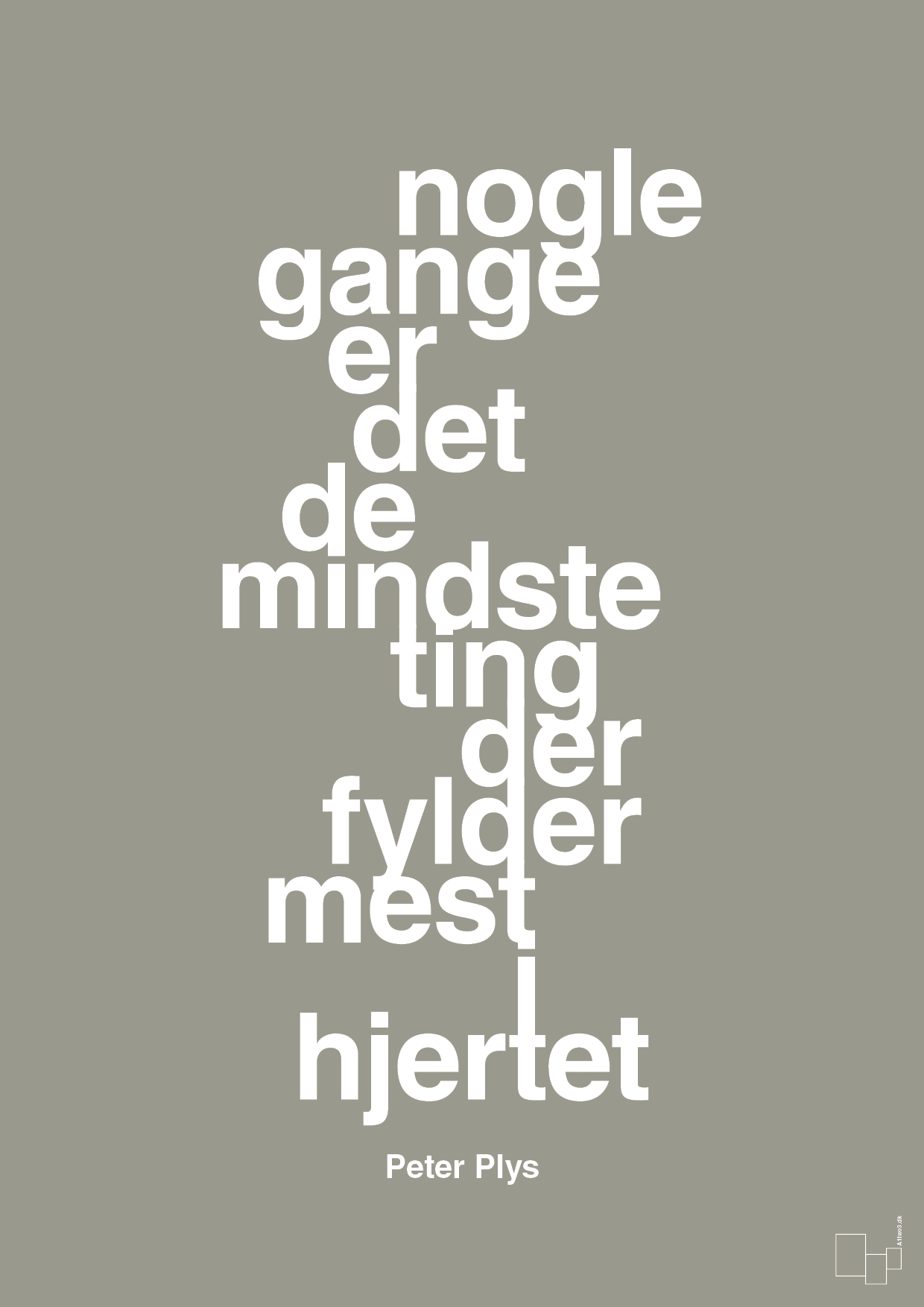 plakat: nogle gange er det de mindste ting der fylder mest i hjertet - battleship gray-Børnebogsfigur-A1two3