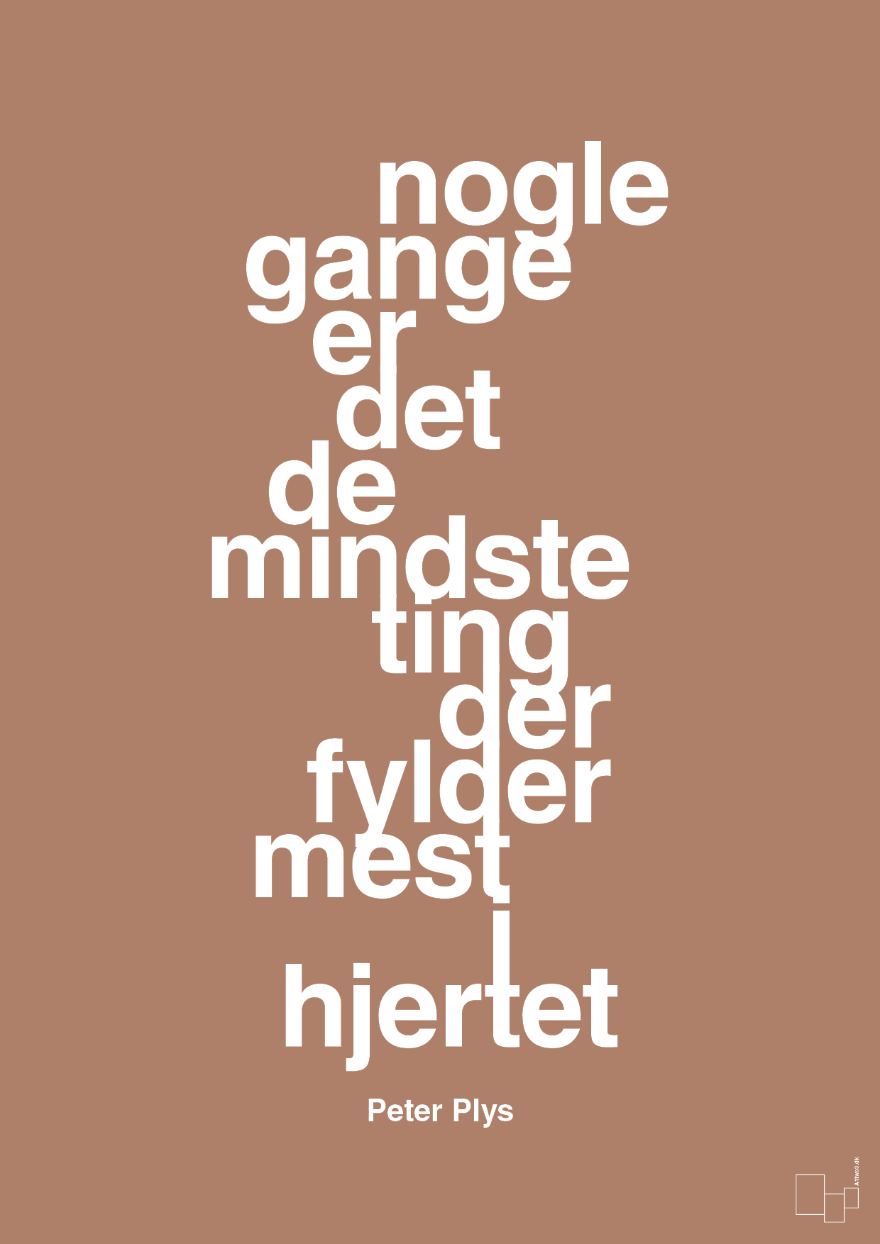 plakat: nogle gange er det de mindste ting der fylder mest i hjertet - cider spice-Børnebogsfigur-A1two3