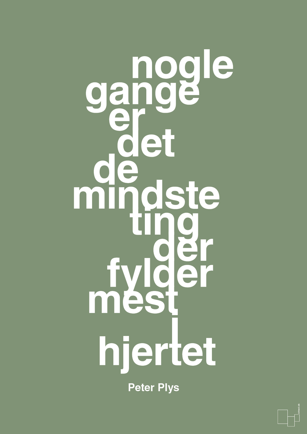 plakat: nogle gange er det de mindste ting der fylder mest i hjertet - jade-Børnebogsfigur-A1two3