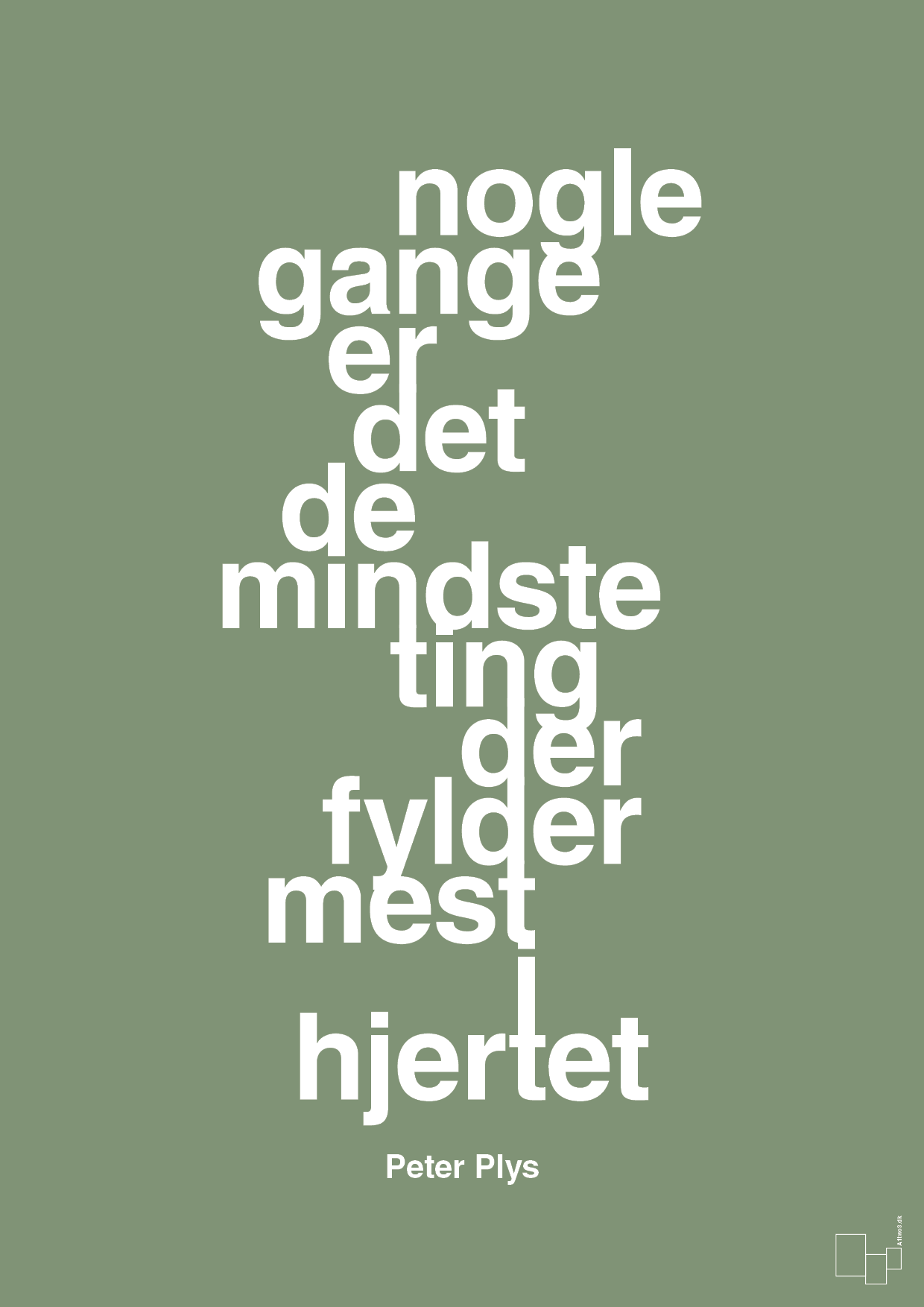 plakat: nogle gange er det de mindste ting der fylder mest i hjertet - jade-Børnebogsfigur-A1two3