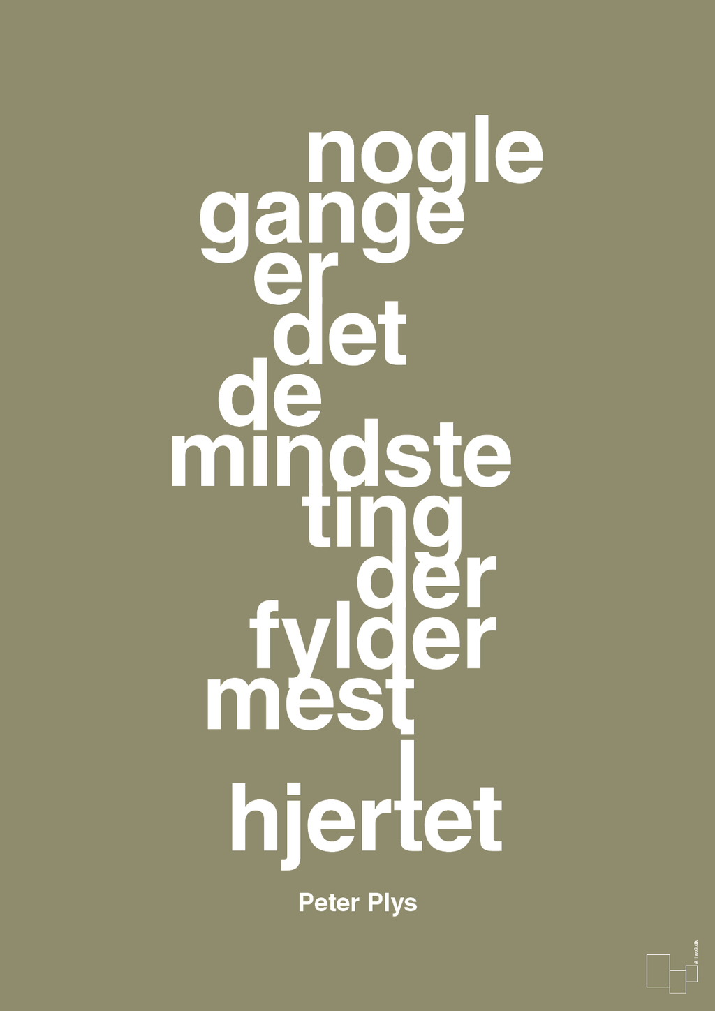 plakat: nogle gange er det de mindste ting der fylder mest i hjertet - misty forrest-Børnebogsfigur-A1two3