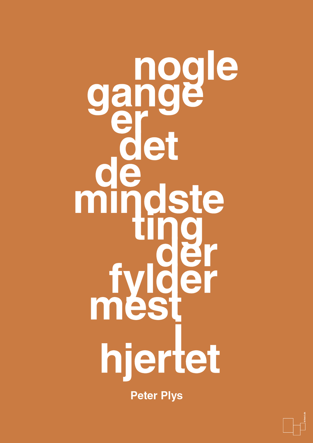 plakat: nogle gange er det de mindste ting der fylder mest i hjertet - rumba orange-Børnebogsfigur-A1two3