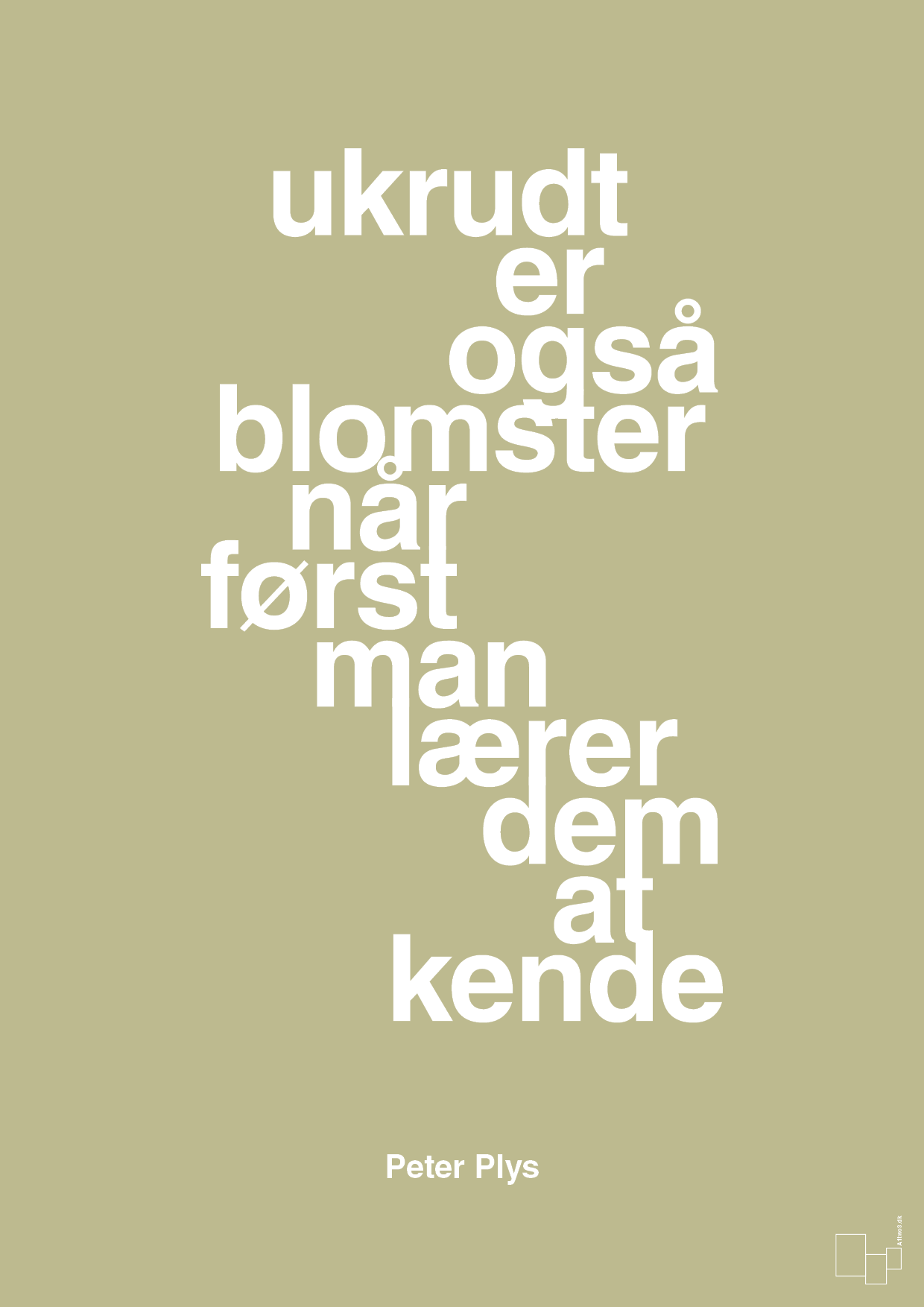 plakat: ukrudt er også blomster når man først lærer dem at kende - back to nature-Børnebogsfigur-A1two3