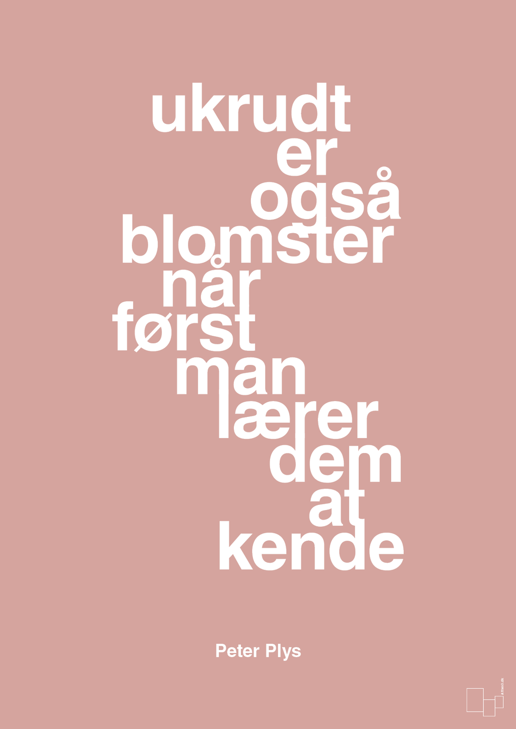 plakat: ukrudt er også blomster når man først lærer dem at kende - bubble shell-Børnebogsfigur-A1two3