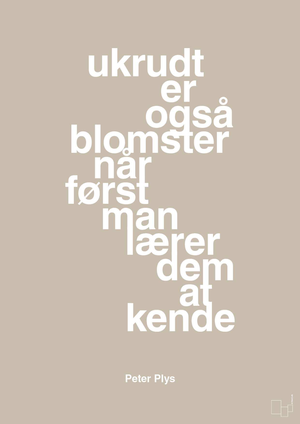 plakat: ukrudt er også blomster når man først lærer dem at kende - creamy mushroom-Børnebogsfigur-A1two3