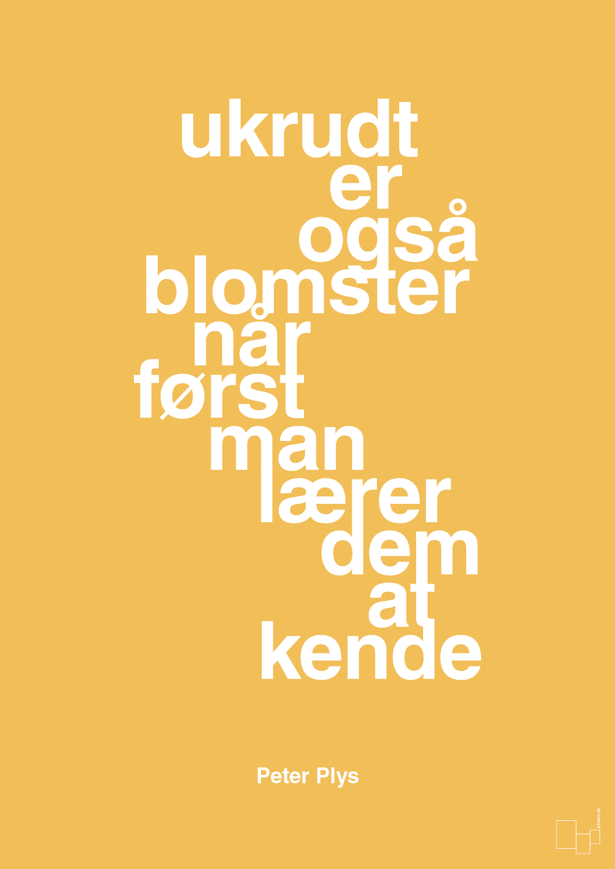 plakat: ukrudt er også blomster når man først lærer dem at kende - honeycomb-Børnebogsfigur-A1two3