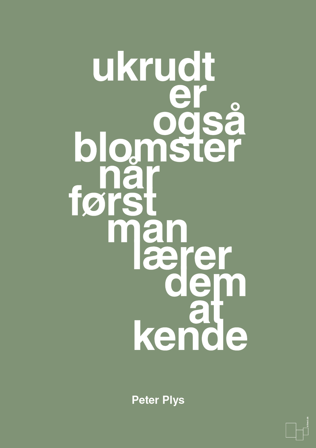 plakat: ukrudt er også blomster når man først lærer dem at kende - jade-Børnebogsfigur-A1two3