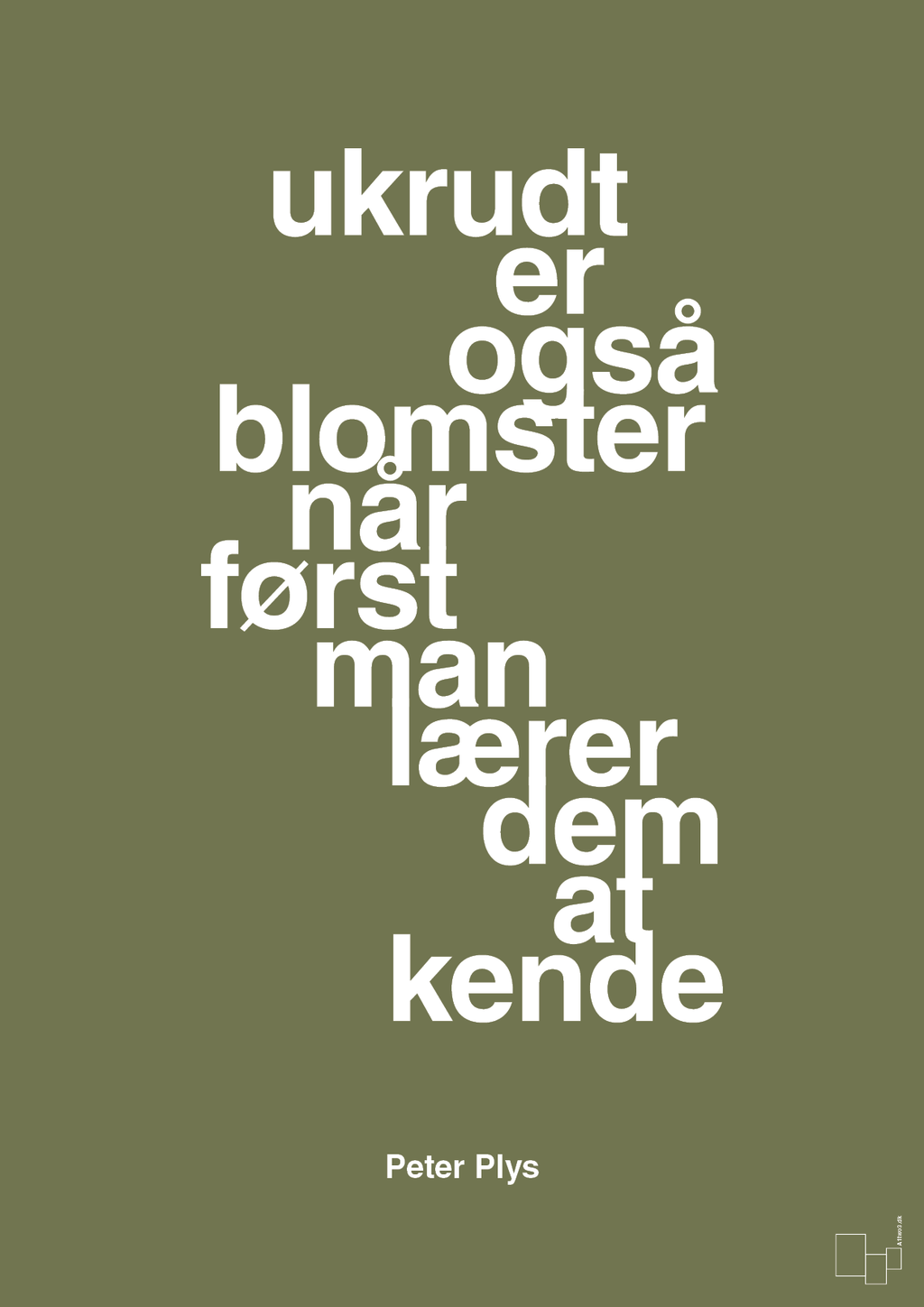 plakat: ukrudt er også blomster når man først lærer dem at kende - secret meadow-Børnebogsfigur-A1two3
