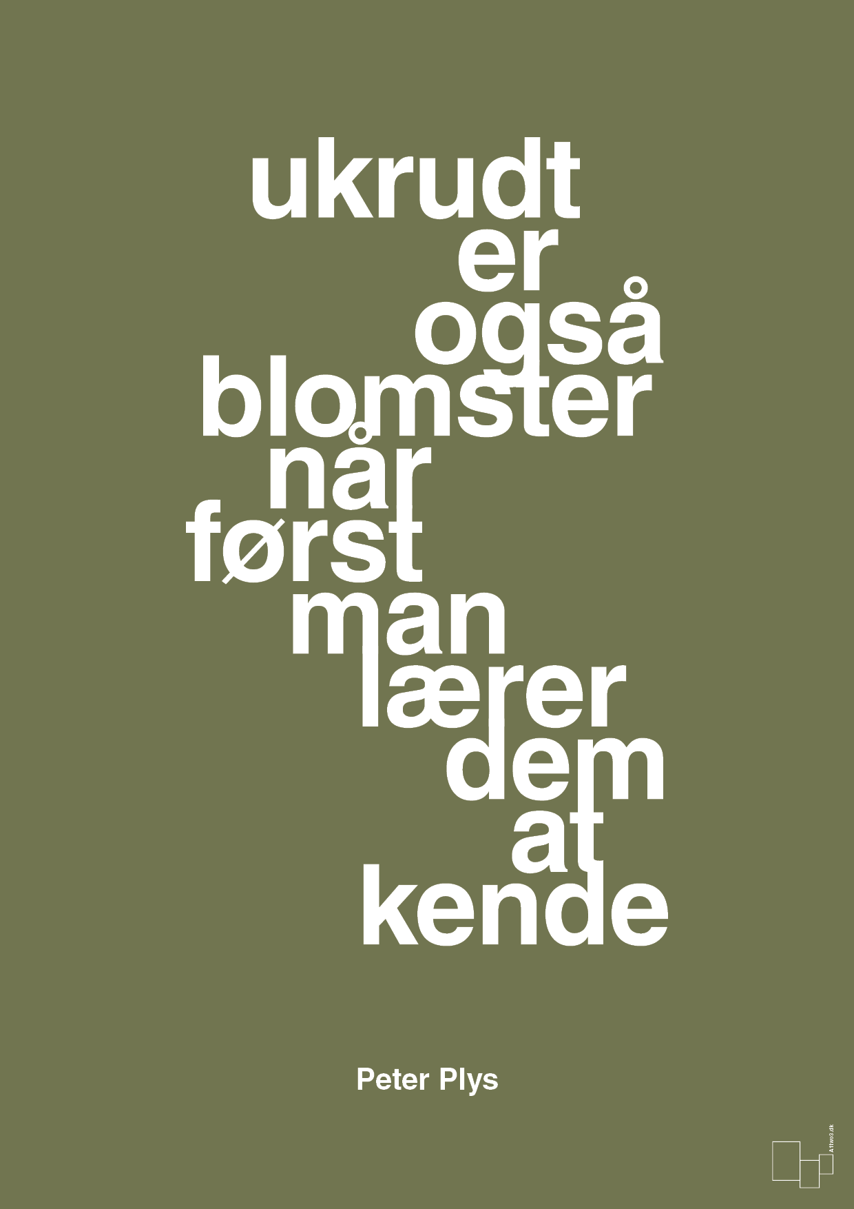 plakat: ukrudt er også blomster når man først lærer dem at kende - secret meadow-Børnebogsfigur-A1two3
