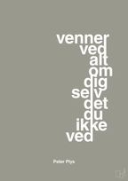 plakat: venner ved alt om dig selv det du ikke ved - battleship gray-Børnebogsfigur-A1two3