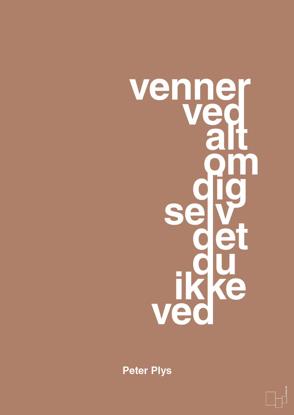 plakat: venner ved alt om dig selv det du ikke ved - cider spice-Børnebogsfigur-A1two3