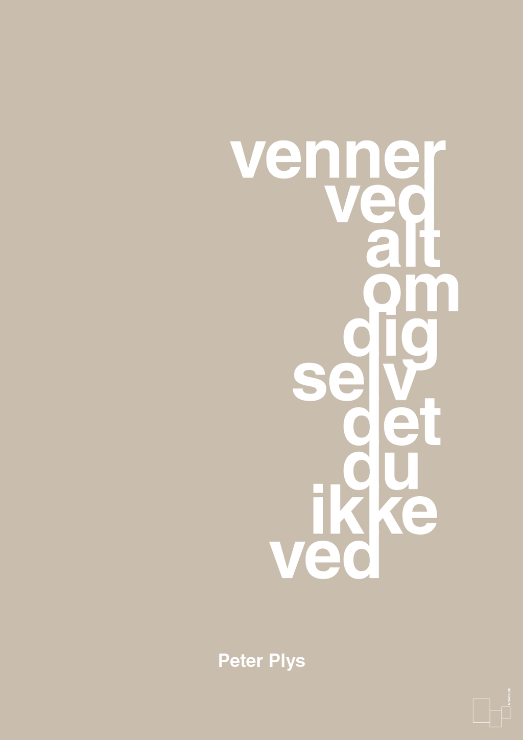 plakat: venner ved alt om dig selv det du ikke ved - creamy mushroom-Børnebogsfigur-A1two3