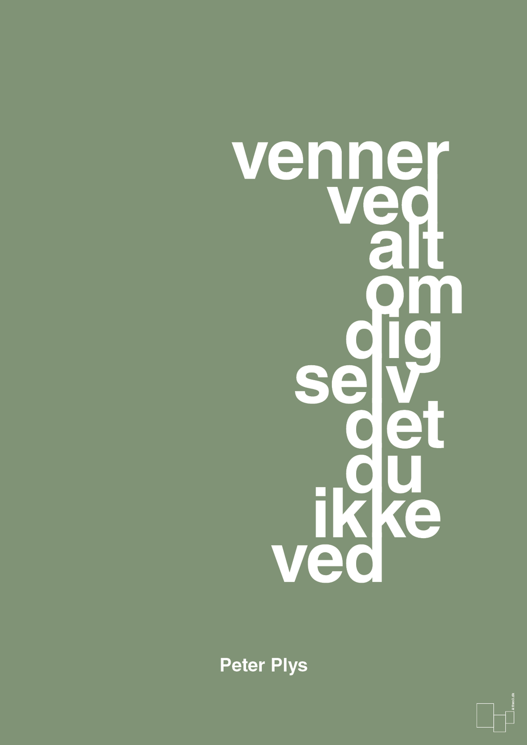 plakat: venner ved alt om dig selv det du ikke ved - jade-Børnebogsfigur-A1two3