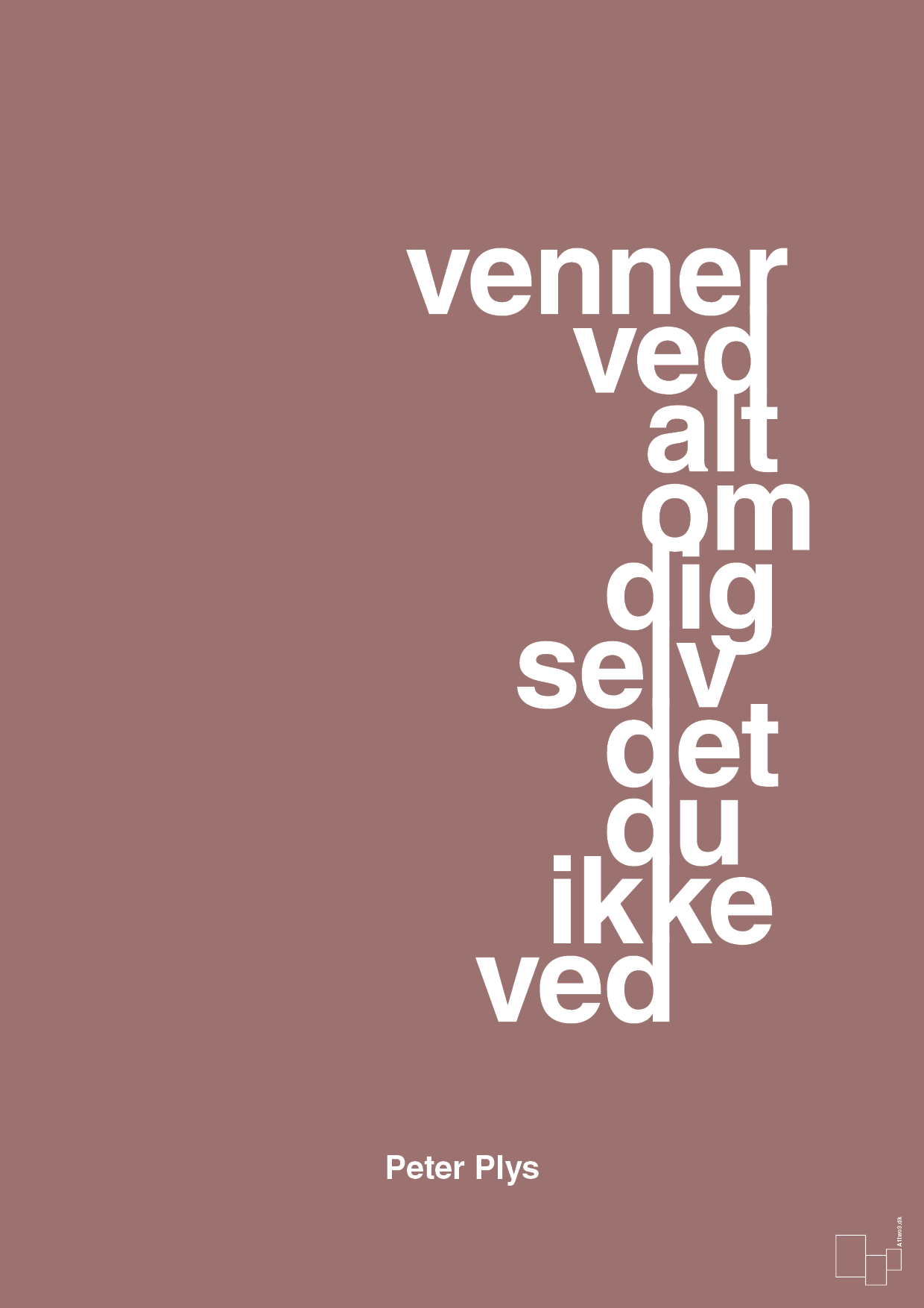plakat: venner ved alt om dig selv det du ikke ved - plum-Børnebogsfigur-A1two3