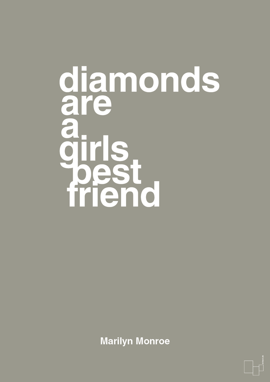 plakat: diamonds are a girls best friend - battleship gray-Musiker-A1two3