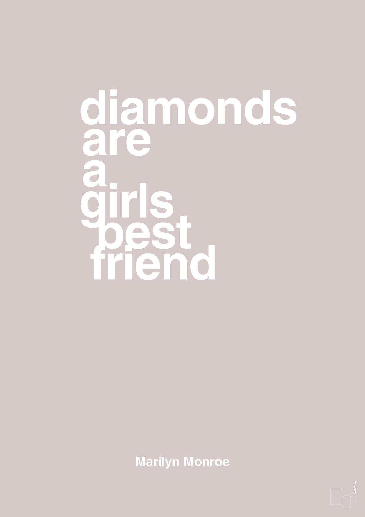 plakat: diamonds are a girls best friend - broken beige-Musiker-A1two3