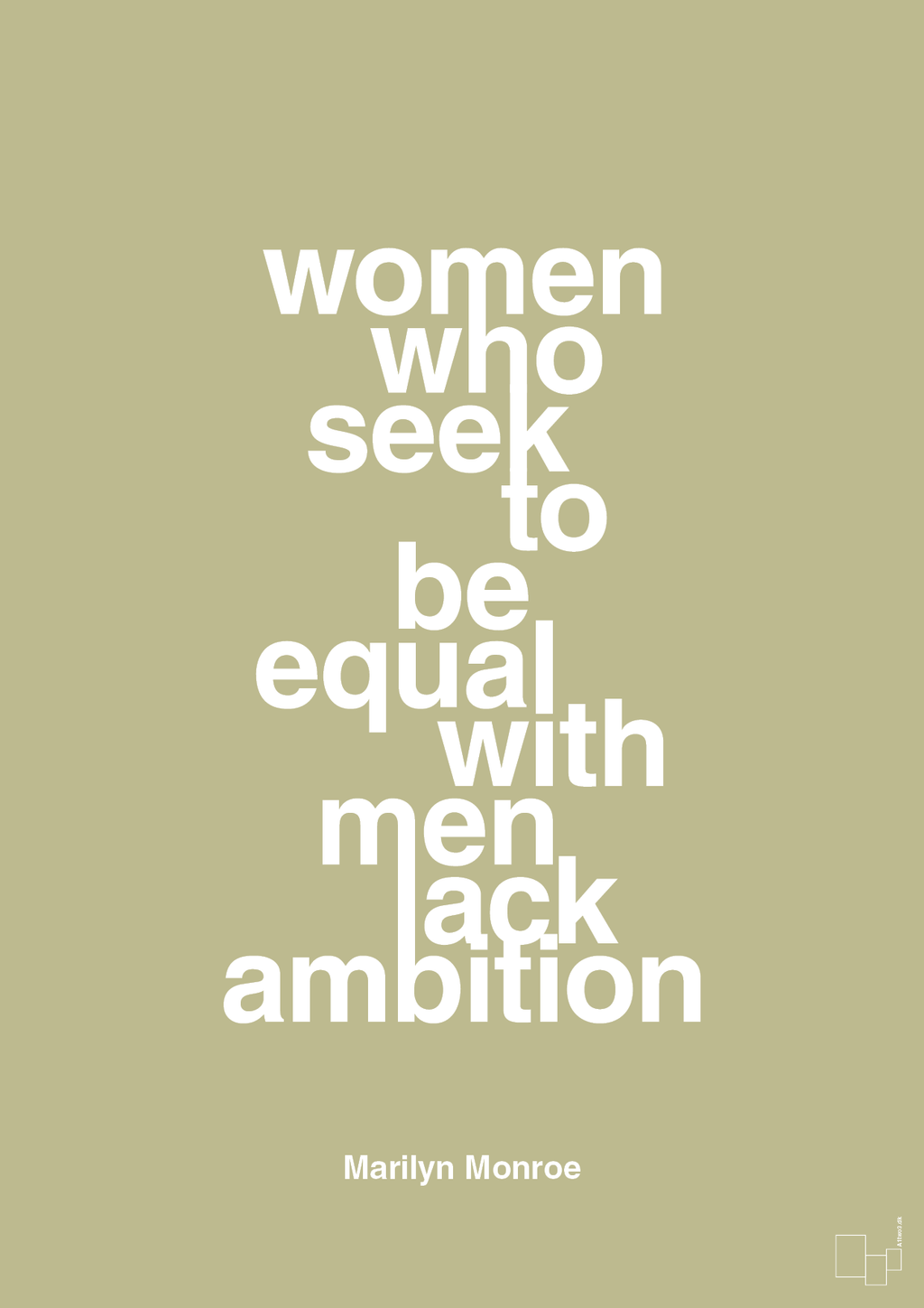 plakat: women who seek to be equal with men lack ambition - back to nature-Musiker-A1two3
