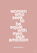 plakat: women who seek to be equal with men lack ambition - bubble shell-Musiker-A1two3