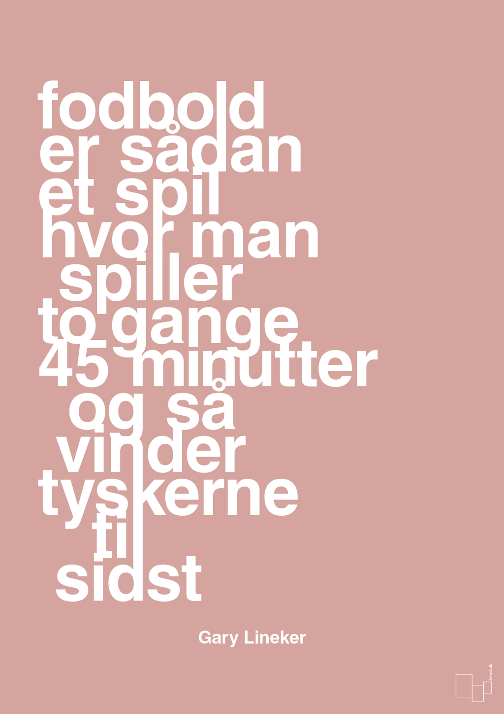 plakat: fodbold er sådan et spil hvor man spiller to gange 45 minutter og så vinder tyskerne til sidst - bubble shell-Fodbold-A1two3