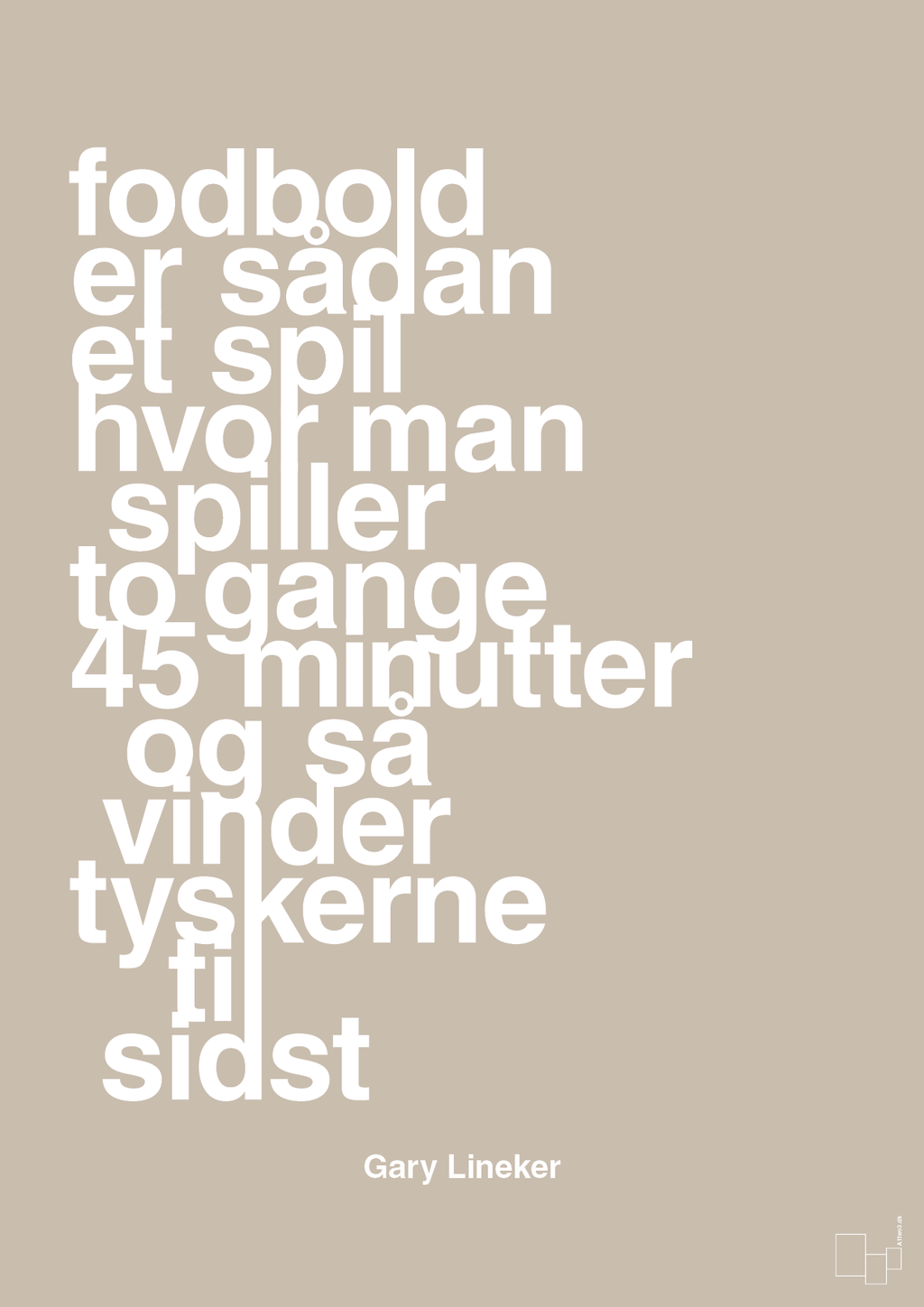 plakat: fodbold er sådan et spil hvor man spiller to gange 45 minutter og så vinder tyskerne til sidst - creamy mushroom-Fodbold-A1two3