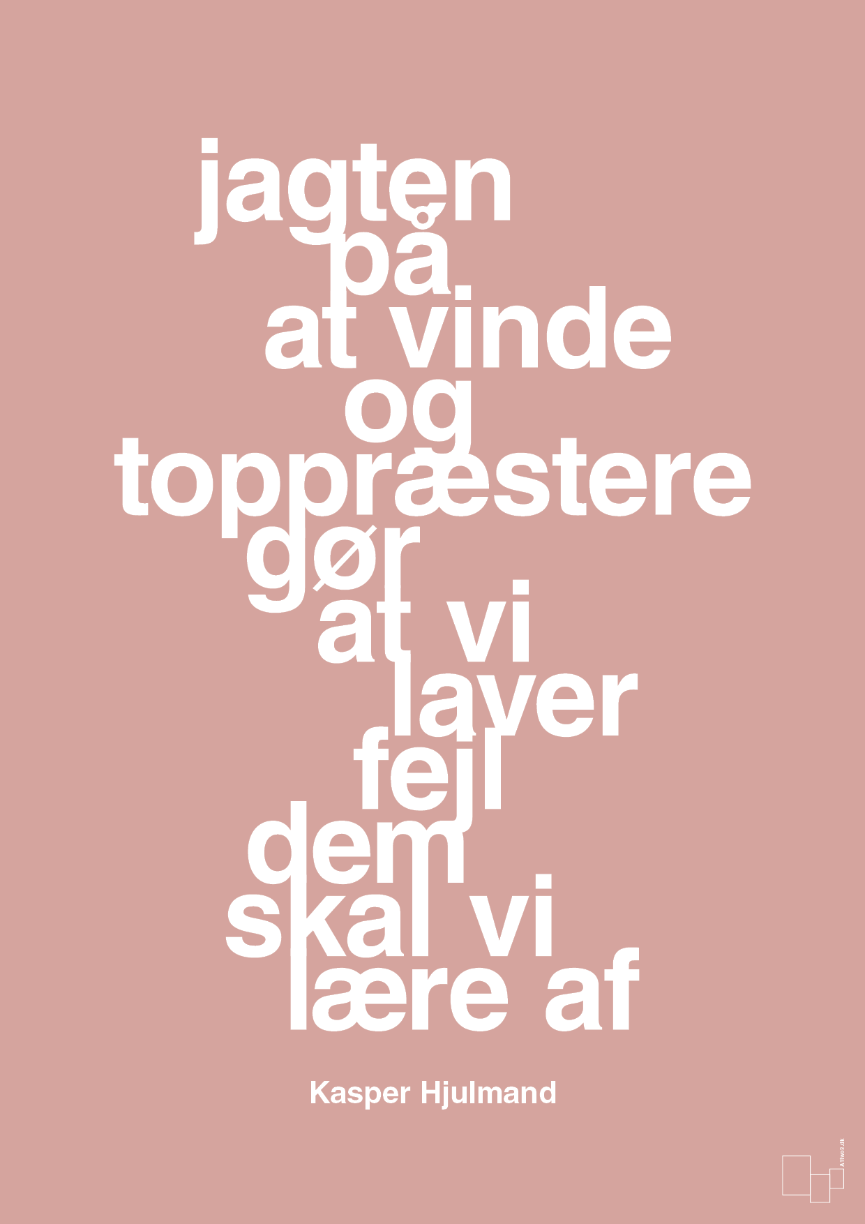 plakat: jagten på at vinde og toppræstere gør at vi laver fejl dem skal vi lære af - bubble shell-Fodbold-A1two3