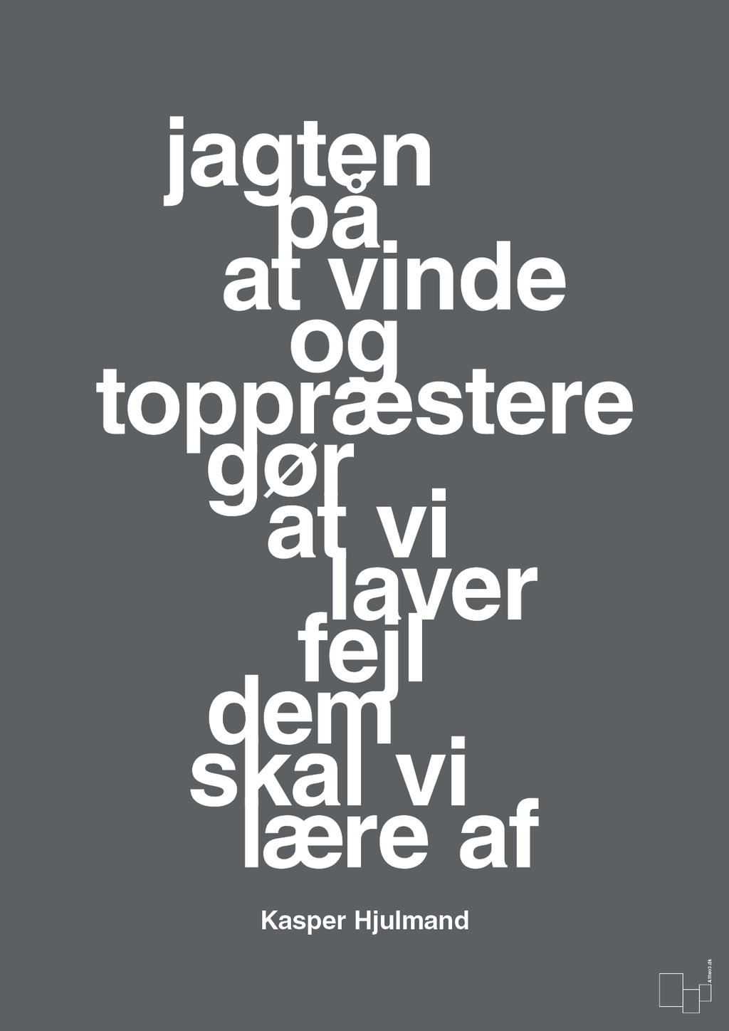 plakat: jagten på at vinde og toppræstere gør at vi laver fejl dem skal vi lære af - graphic charcoal-Fodbold-A1two3