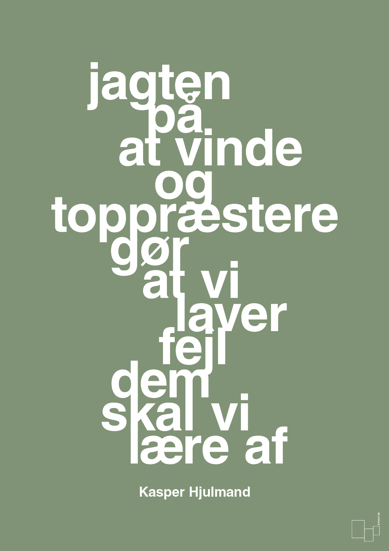 plakat: jagten på at vinde og toppræstere gør at vi laver fejl dem skal vi lære af - jade-Fodbold-A1two3