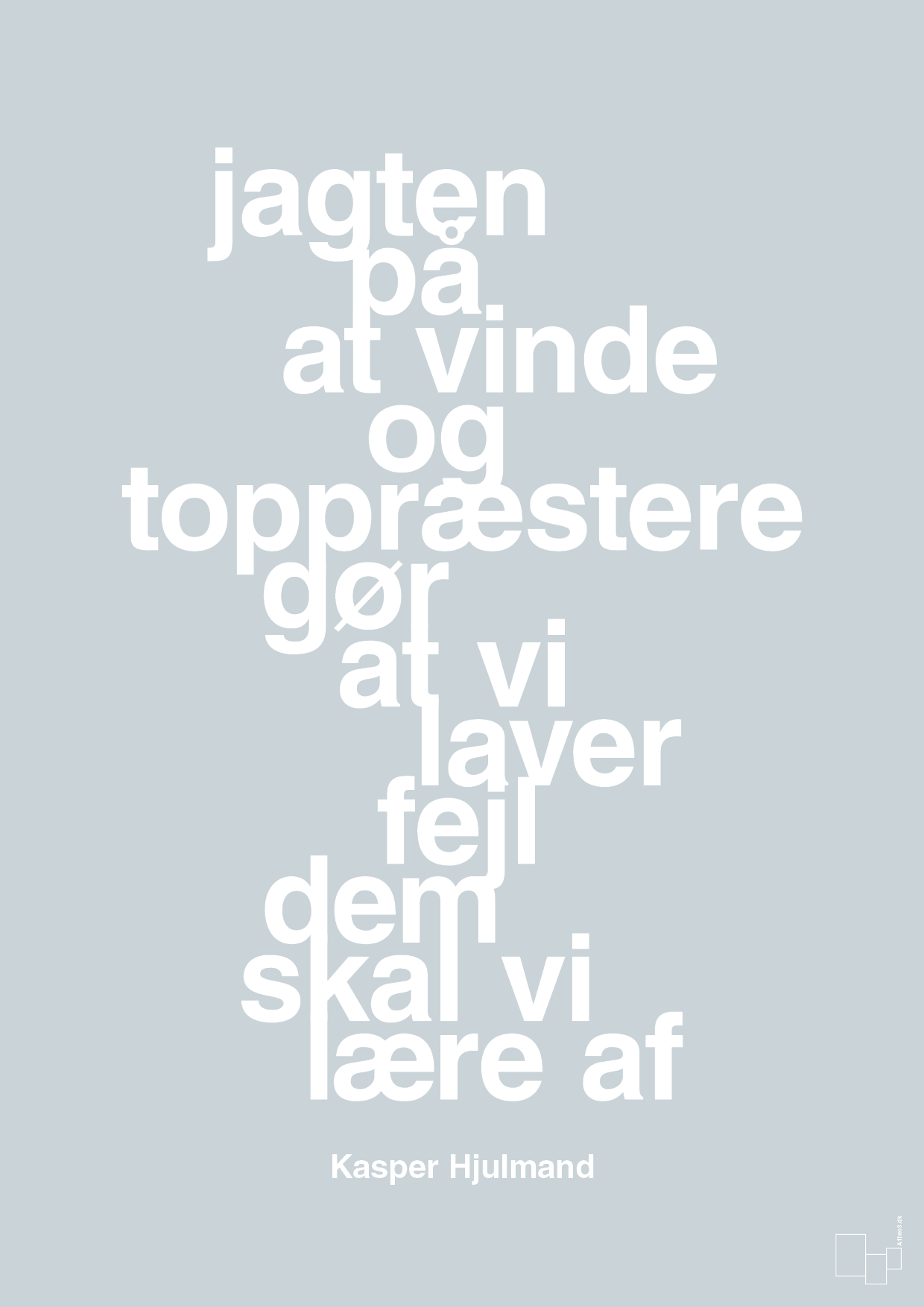plakat: jagten på at vinde og toppræstere gør at vi laver fejl dem skal vi lære af - light drizzle-Fodbold-A1two3