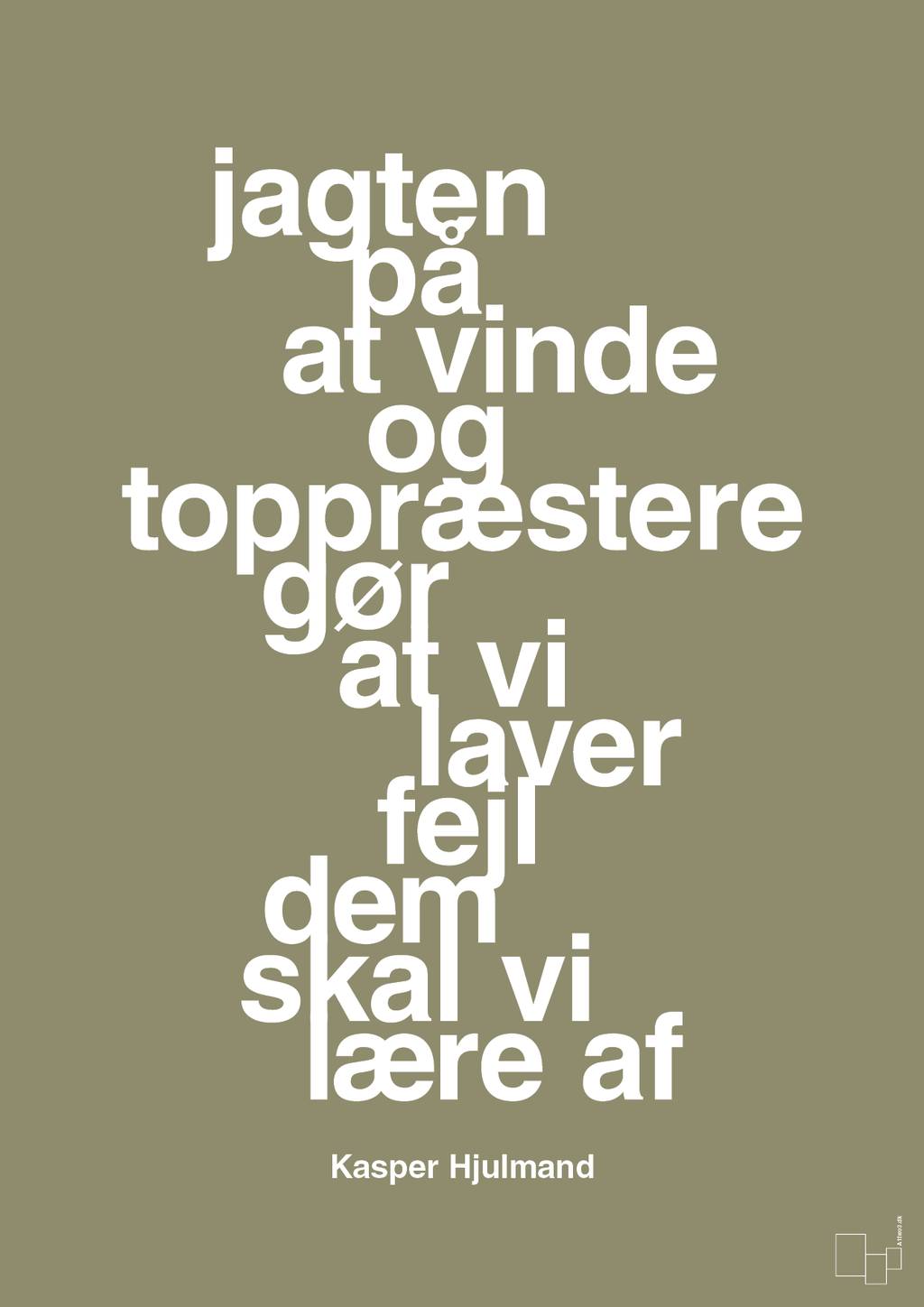 plakat: jagten på at vinde og toppræstere gør at vi laver fejl dem skal vi lære af - misty forrest-Fodbold-A1two3