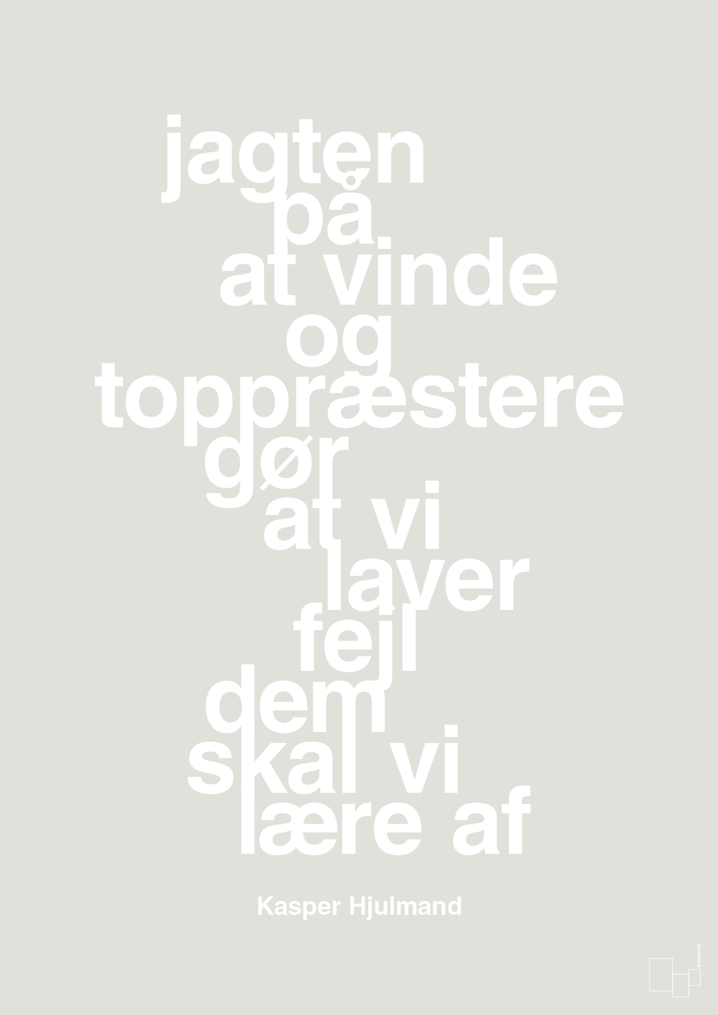 plakat: jagten på at vinde og toppræstere gør at vi laver fejl dem skal vi lære af - painters white-Fodbold-A1two3