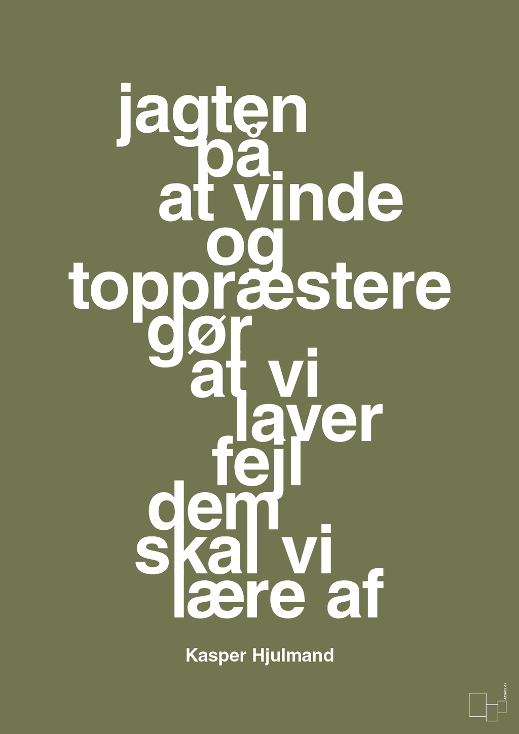 plakat: jagten på at vinde og toppræstere gør at vi laver fejl dem skal vi lære af - secret meadow-Fodbold-A1two3