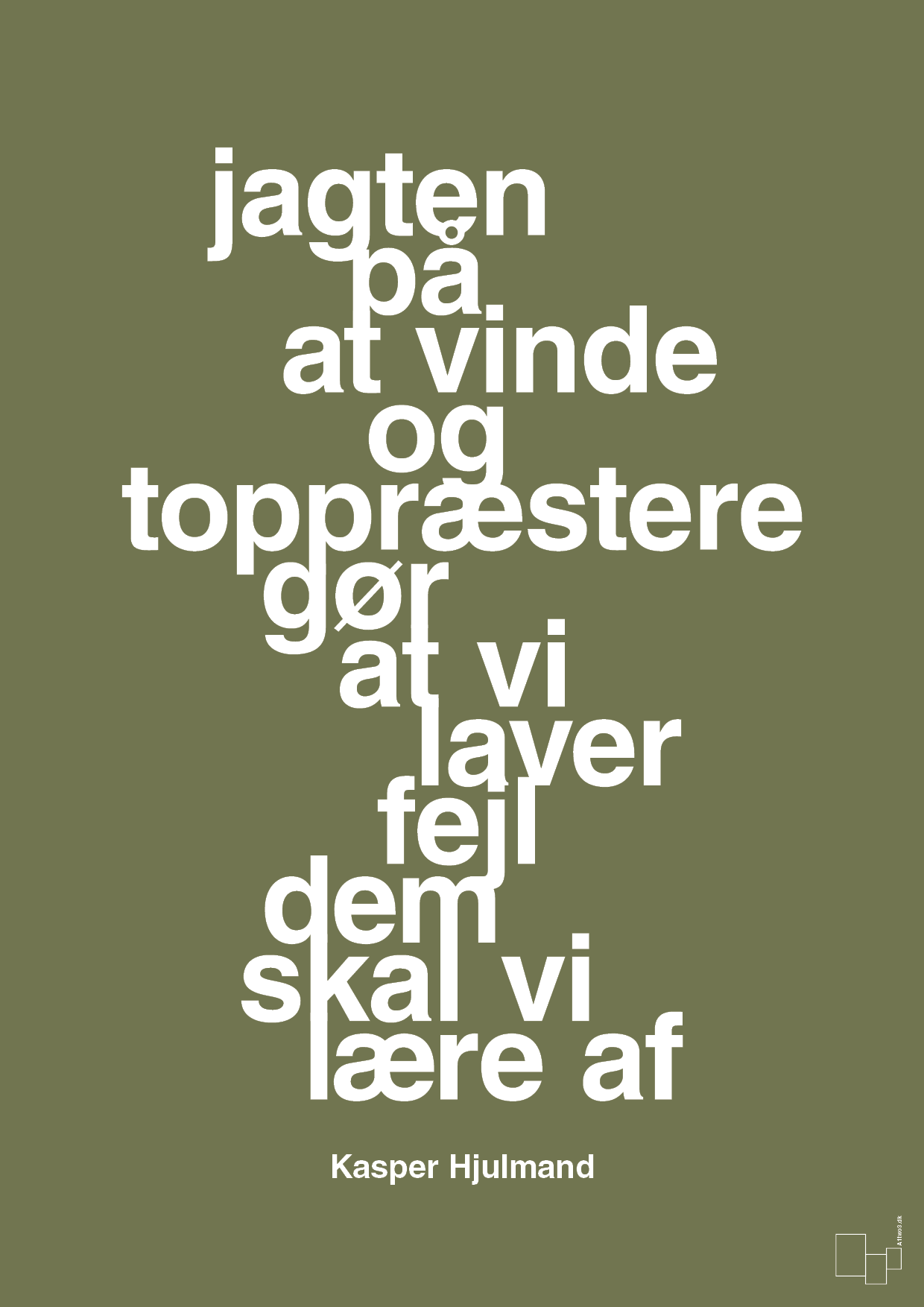 plakat: jagten på at vinde og toppræstere gør at vi laver fejl dem skal vi lære af - secret meadow-Fodbold-A1two3