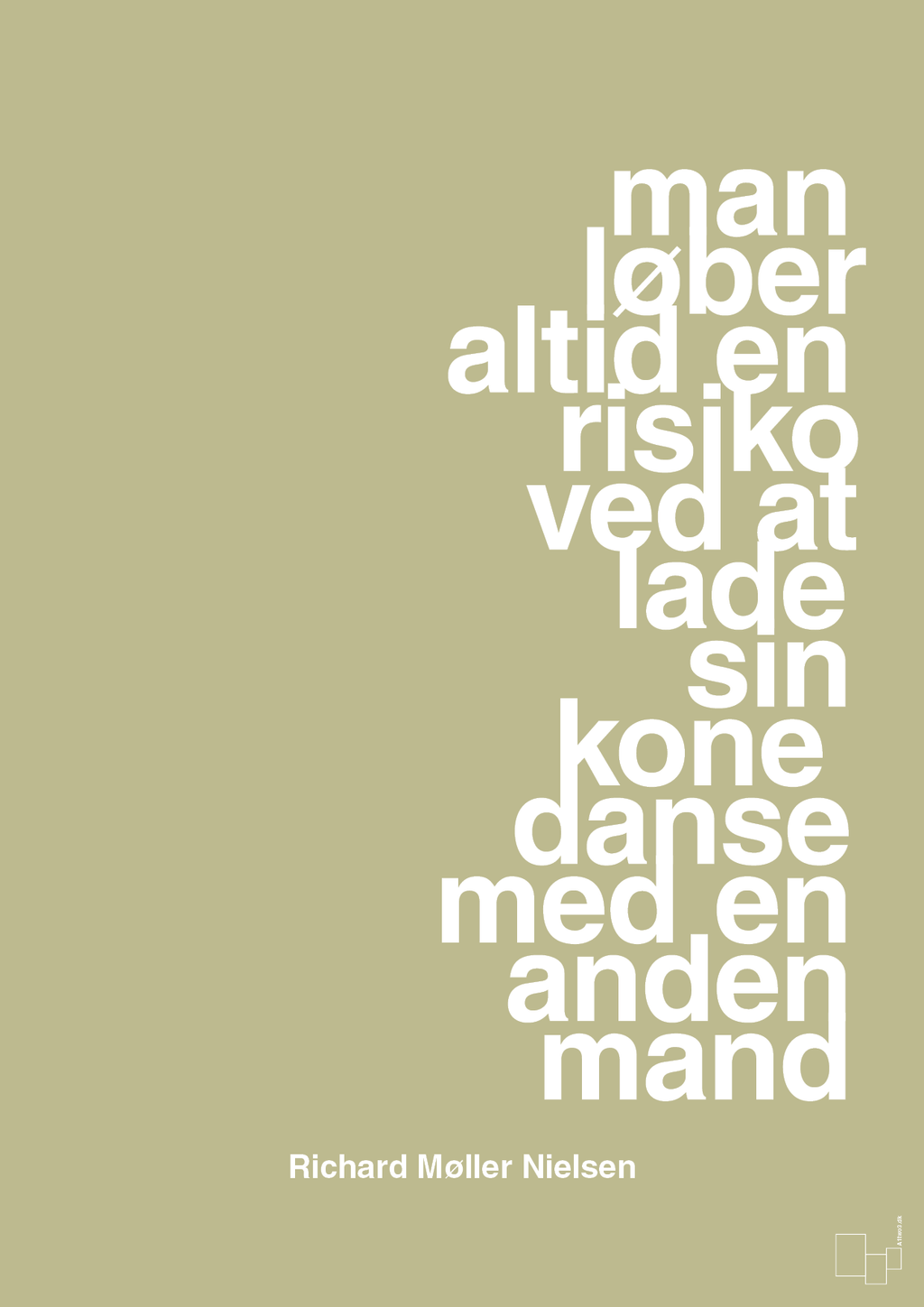 plakat: man løber altid en risiko ved at lade sin kone danse med en anden mand - back to nature-Fodbold-A1two3