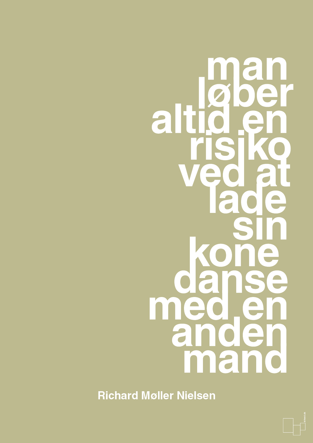 plakat: man løber altid en risiko ved at lade sin kone danse med en anden mand - back to nature-Fodbold-A1two3