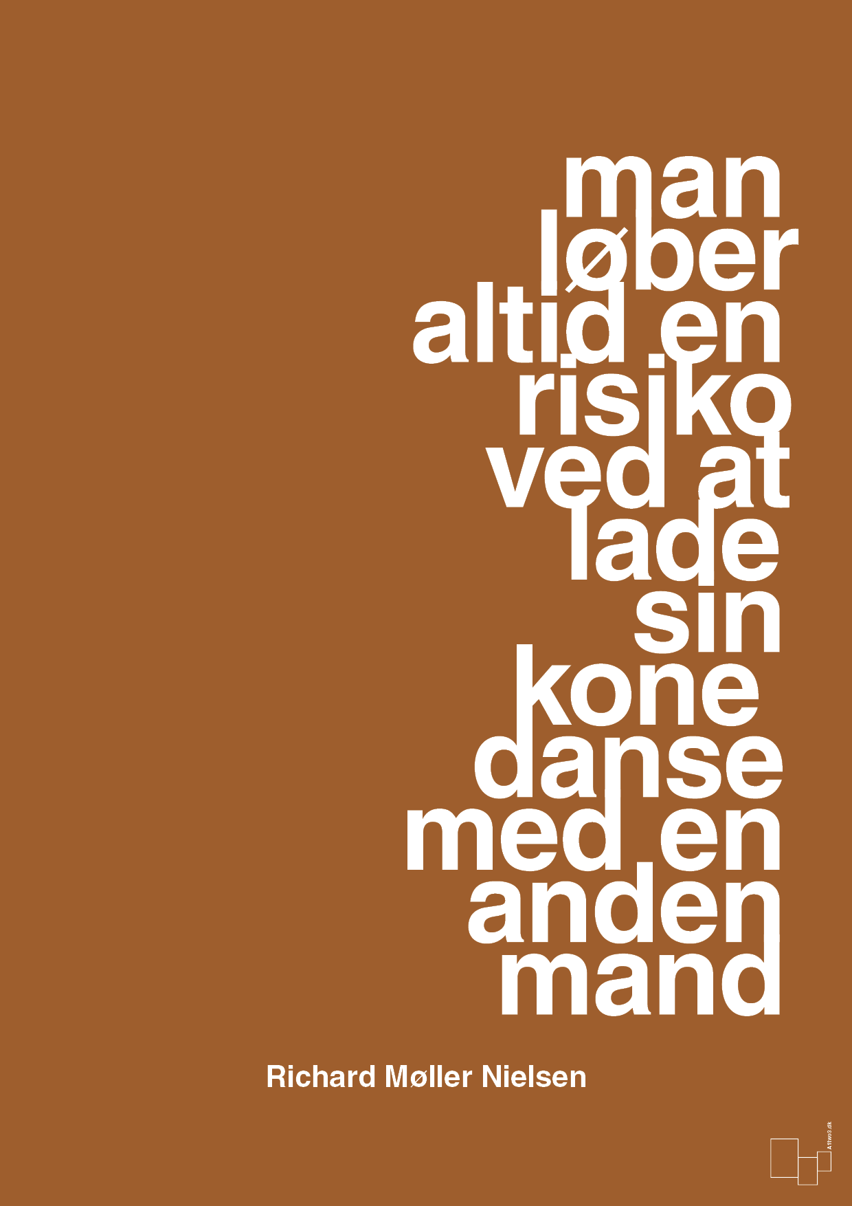 plakat: man løber altid en risiko ved at lade sin kone danse med en anden mand - cognac-Fodbold-A1two3