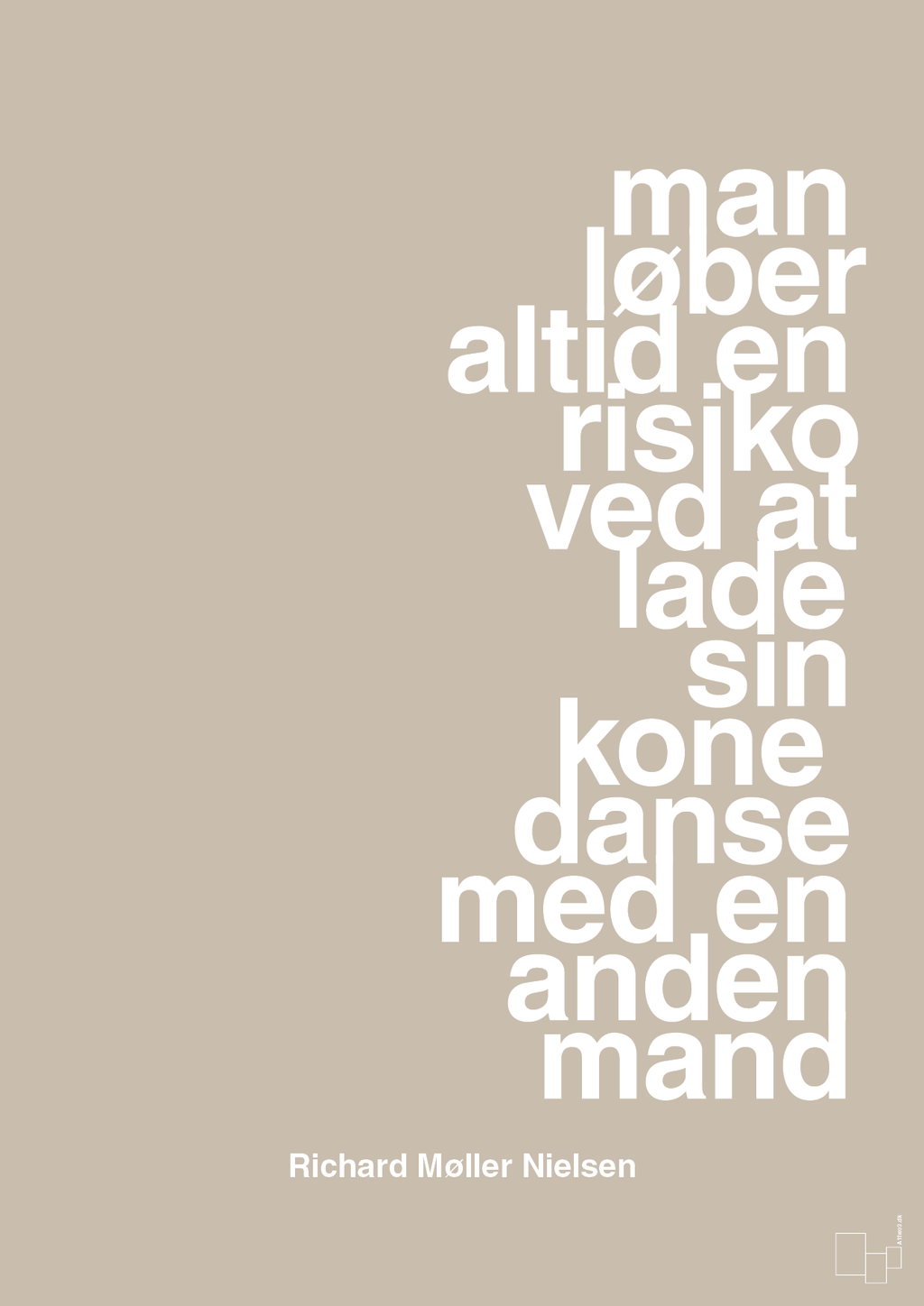 plakat: man løber altid en risiko ved at lade sin kone danse med en anden mand - creamy mushroom-Fodbold-A1two3