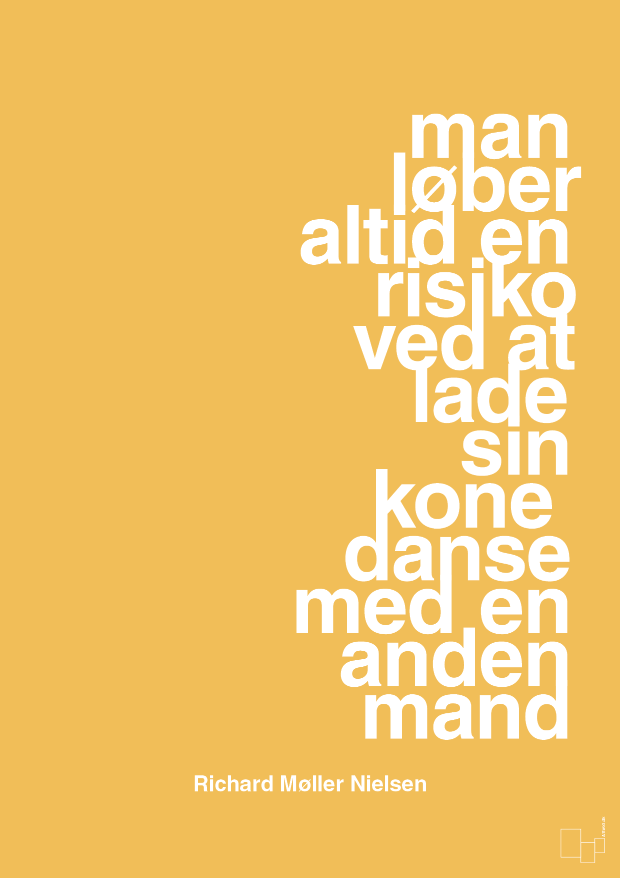 plakat: man løber altid en risiko ved at lade sin kone danse med en anden mand - honeycomb-Fodbold-A1two3