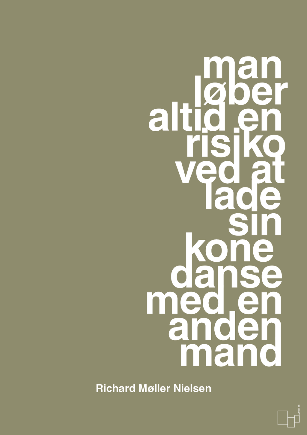 plakat: man løber altid en risiko ved at lade sin kone danse med en anden mand - misty forrest-Fodbold-A1two3