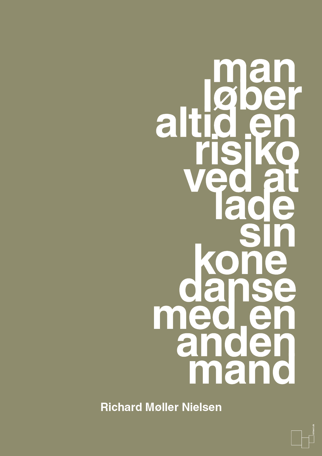 plakat: man løber altid en risiko ved at lade sin kone danse med en anden mand - misty forrest-Fodbold-A1two3