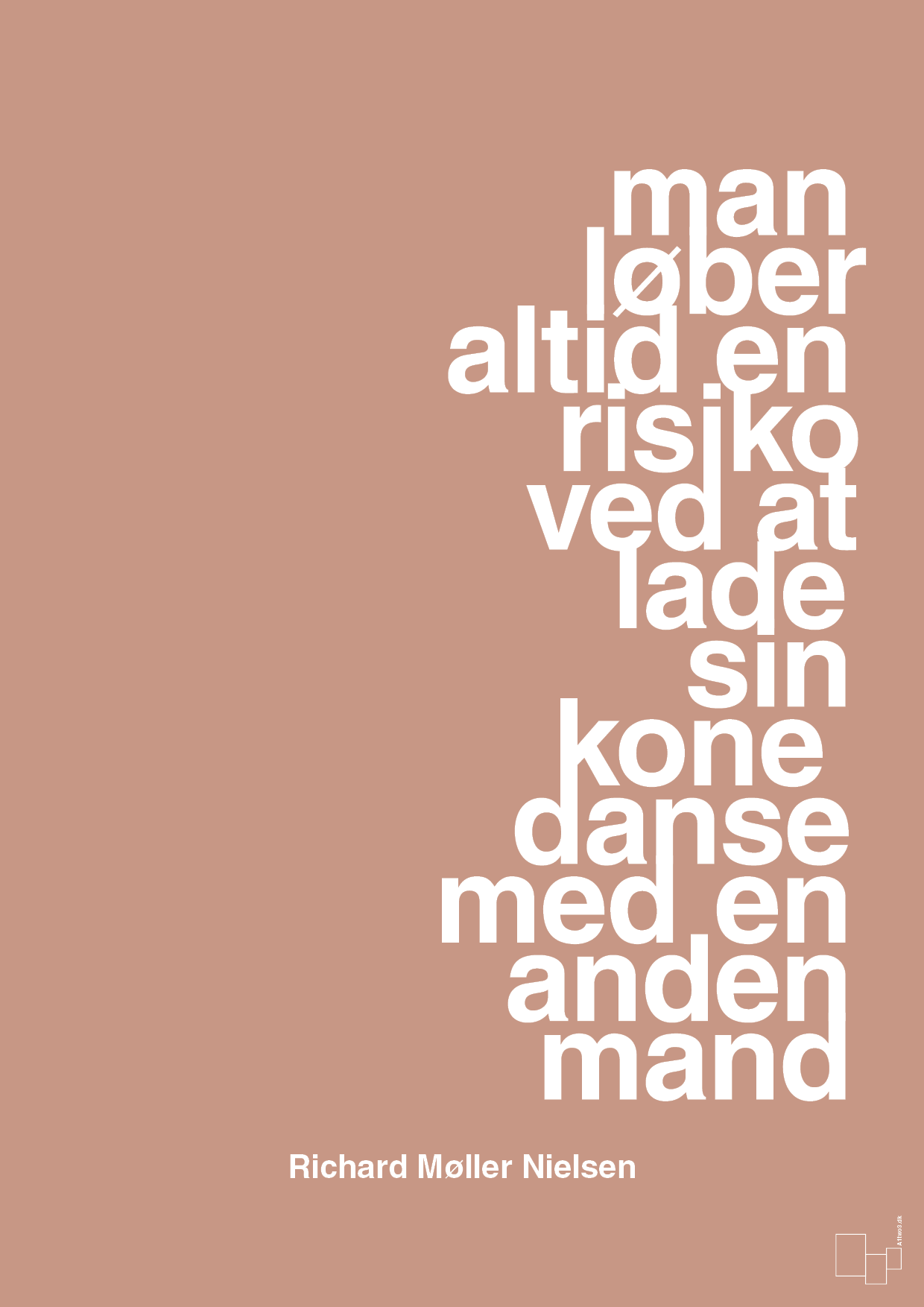 plakat: man løber altid en risiko ved at lade sin kone danse med en anden mand - powder-Fodbold-A1two3