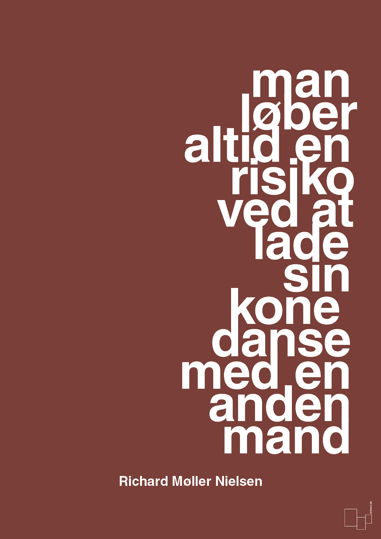 plakat: man løber altid en risiko ved at lade sin kone danse med en anden mand - red pepper-Fodbold-A1two3