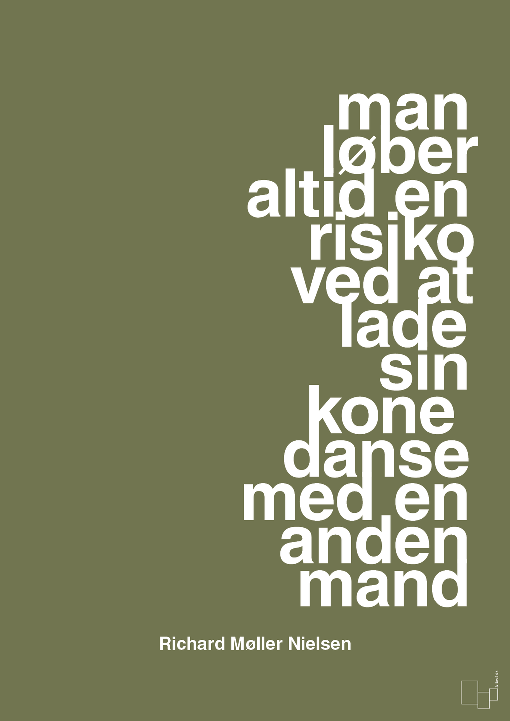 plakat: man løber altid en risiko ved at lade sin kone danse med en anden mand - secret meadow-Fodbold-A1two3